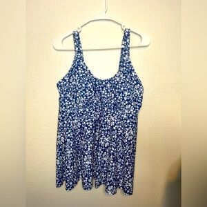 NWT BloomChic Ditsy Floral Tankini Top Navy White 1X Offers Accepted!
